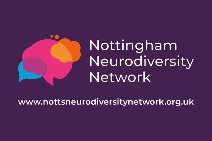 Nottingham Neurodiversity Network logo of colourful speech bubbles overlapped
