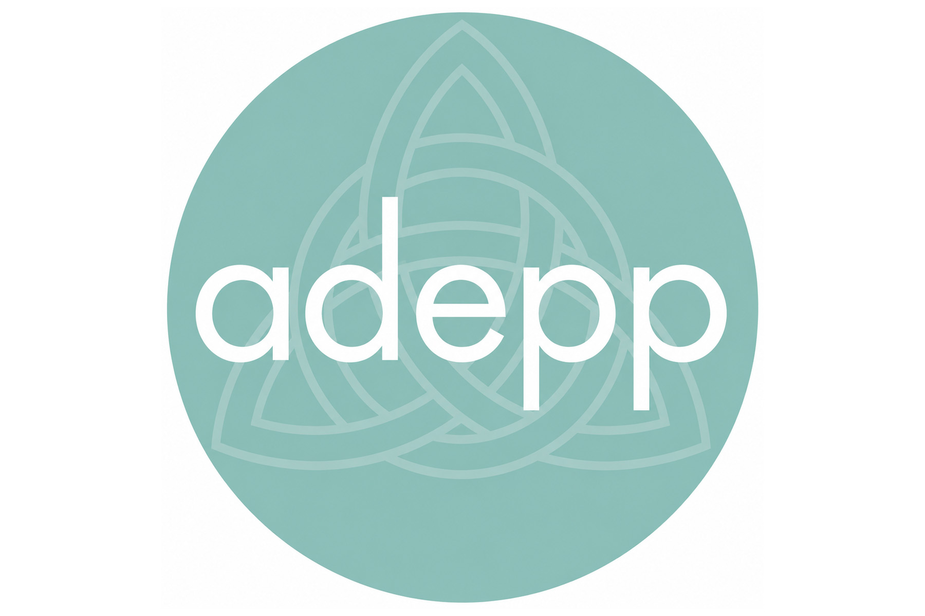 'adepp' written in a teal circle