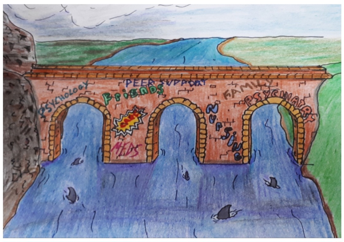 'Recovery Bridge' drawing by Bryn