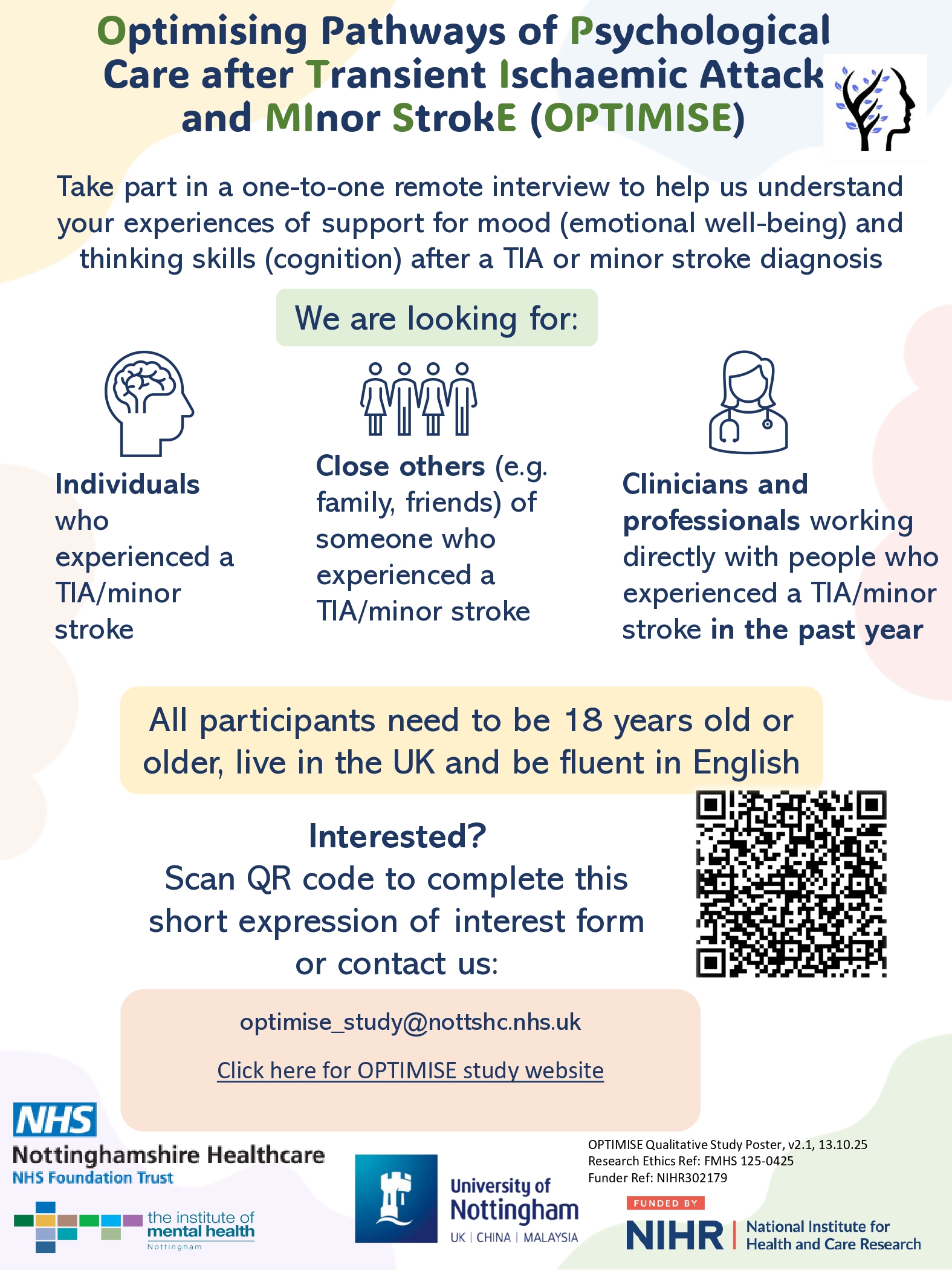 12 OPTIMISE WP1 Qualitative Study Poster v2.1 13.10.25 page 0001