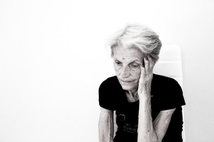 Female resident in dementia care home